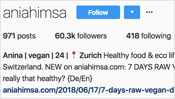 Instagram search results showing account holder's name with keyword