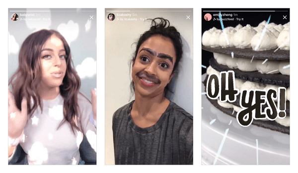 Instagram rolled out its first batch of new camera effects designed by Ariana Grande, Buzzfeed, Liza Koshy, Baby Ariel, and NBA in the Instagram camera and plans to bring more new effects soon.