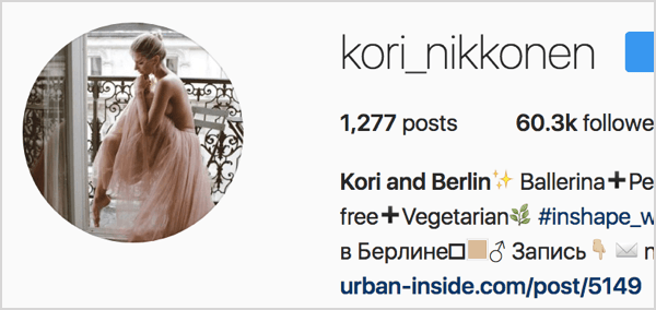Instagram的個人資料照片的芭蕾舞女演員
