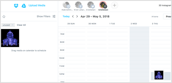 drag photos to later calendar for publishing to instagram - instagram java gratis