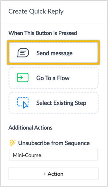 create sequence for Messenger bot with ManyChat