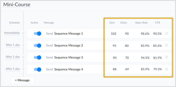 create sequence for Messenger bot with ManyChat