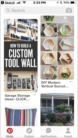 example of Pinterest pin image with text in smart feed