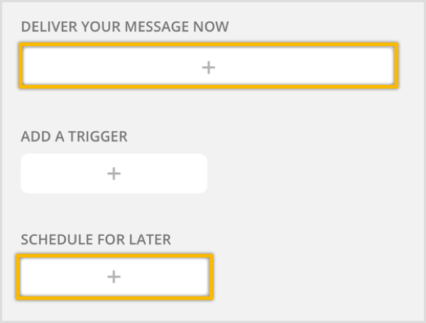 Click the + button to create a new broadcast message.