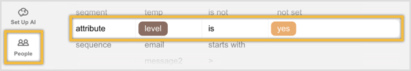 Filter your audience list by level to see who replied yes or no.