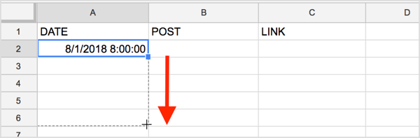 Google Sheets will autopopulate the dates as far down as you'd like.