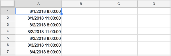 The dates/times should now be in order in your spreadsheet.