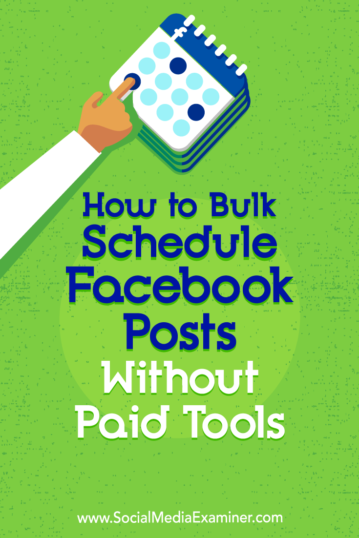 Discover a three-step process to schedule multiple posts to your Facebook page and group using free tools.