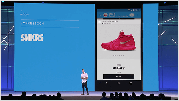 Molly Pittman says Facebook F8 developer conference showcases future uses of chatbots. The conference previewed a sneaker shopping feature with augmented reality in Messenger.