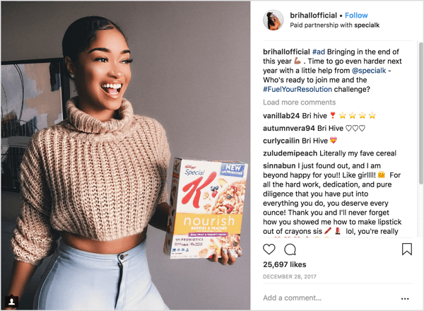 example of Instagram influencer marketing campaign post