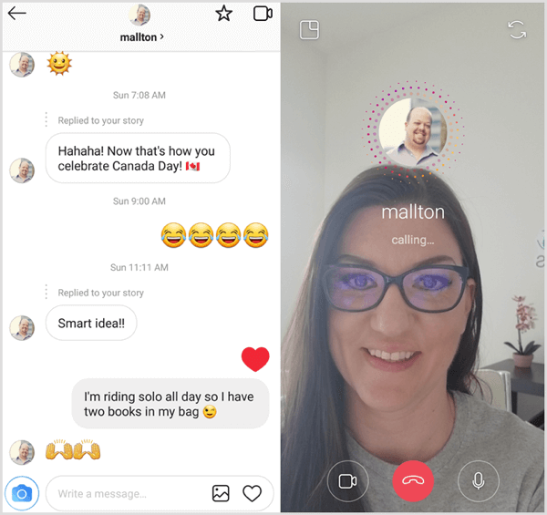 Instagram chat on What do