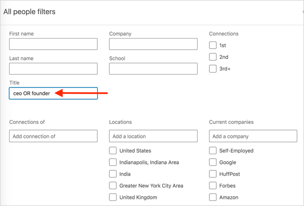 Enter your search details in the appropriate field on the All People Filters page.