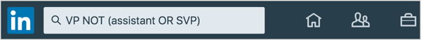 To do a complex search on LinkedIn, combine terms using parentheses.