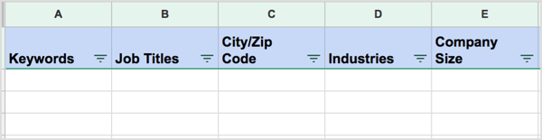 Keep track of your LinkedIn targeting and outreach with a campaign spreadsheet.