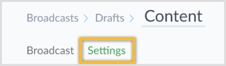 Click Settings at the top of the page.