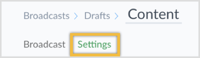 Click Settings at the top of the page.