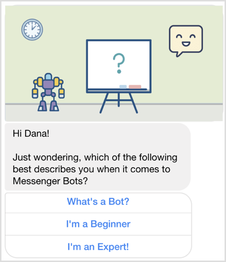 Ask question with Facebook Messenger bot.