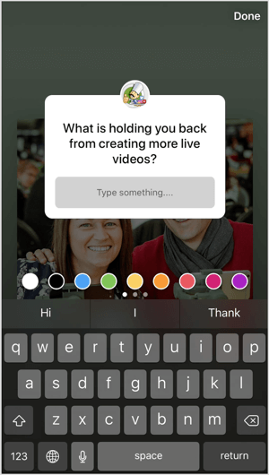 Fügen Sie Ihren Instagram-Geschichten Fragenaufkleber hinzu, um Ihr Publikum auf unauffällige Weise zu befragen.