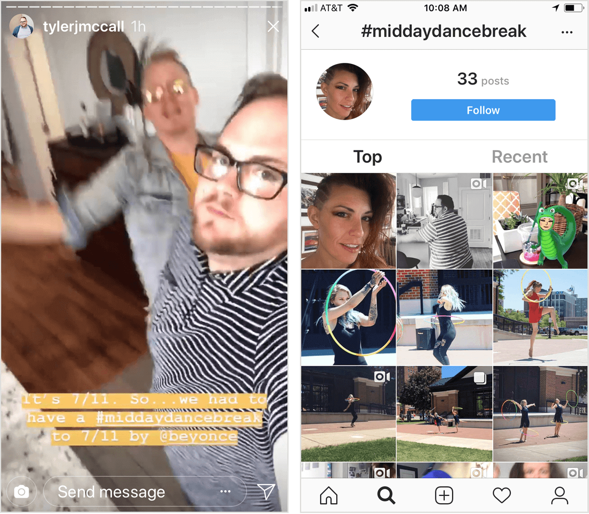 tyler j mccall posts an instagram story video that shows him dancing with the caption - beyonce not following anyone on instagram