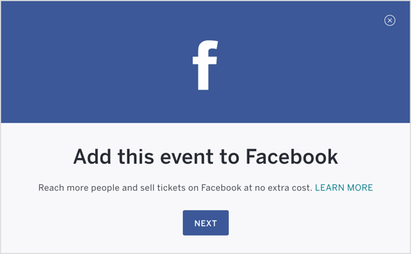 Once your Eventbrite event is set up, publish it and add it to Facebook.