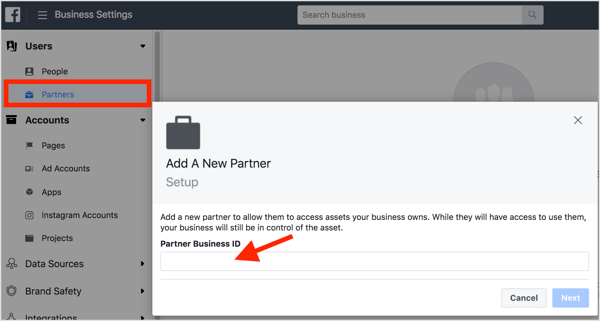 To share account access, add your agency's Business Manager as a partner to the client's Business Manager. 