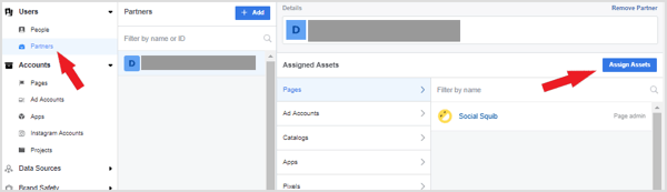Assign the client's ad account, page, and any other assets to your agency.