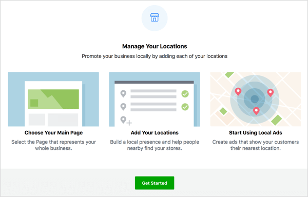 Click Get Started on the Manage Your Locations page.