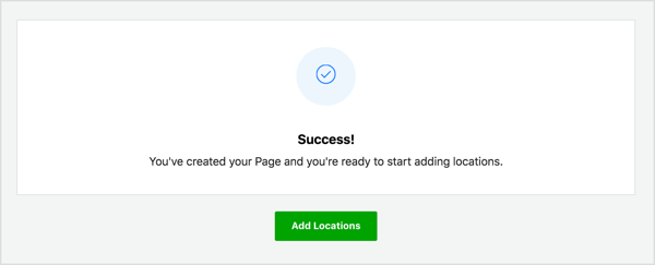 Click Add Locations to set up your first Facebook location page.