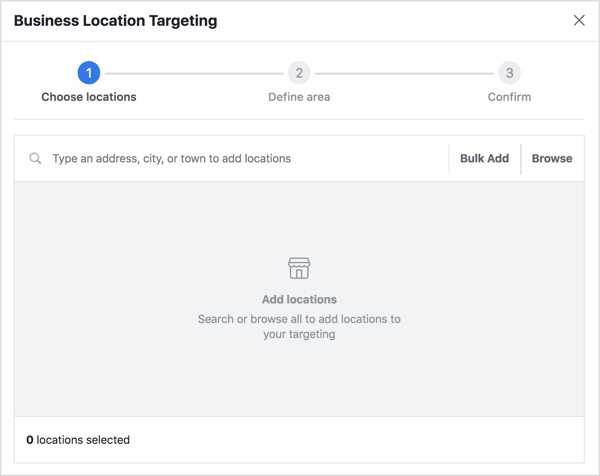 Under Business Location Targeting, click Create a New Location set and select your business locations on the Browse tab.