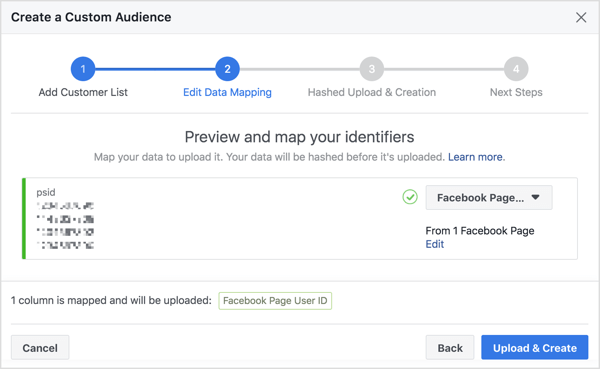 When you import your Messenger bot subscriber list to create a custom audience, Facebook maps their Facebook user ID number, which is tied to their profile.