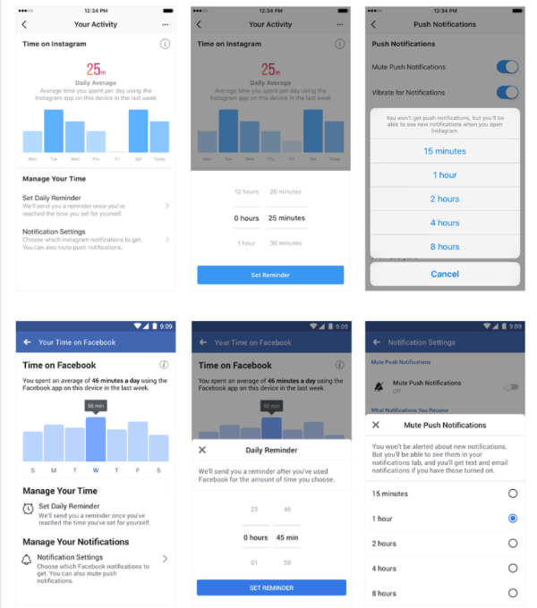 Facebook introduced new tools to help people manage their time on Facebook and Instagram.