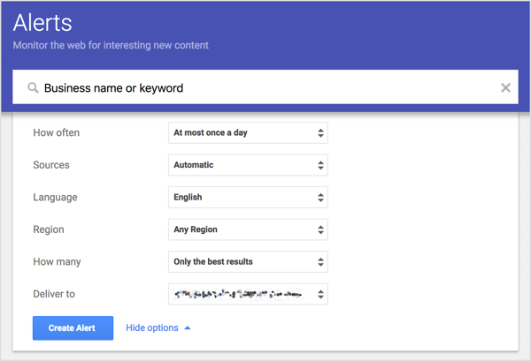 Set up Google Alerts to get notifications of mentions of your brand or any keyword used on the web.