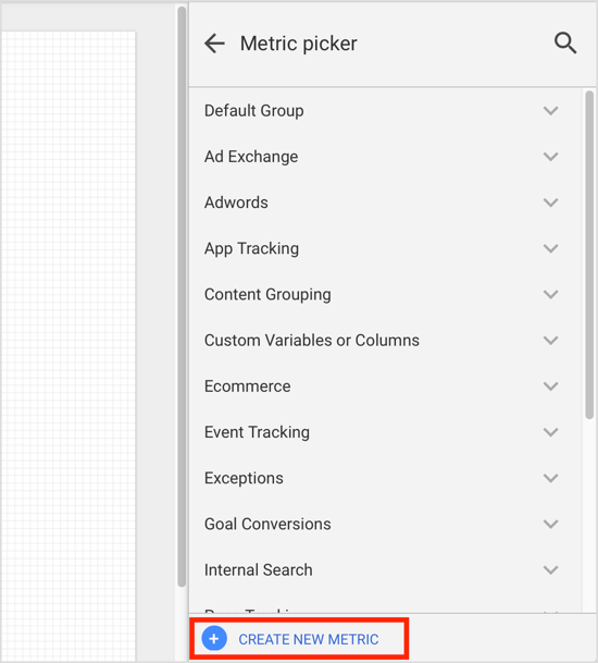 Select a metric from the Metric Picker.