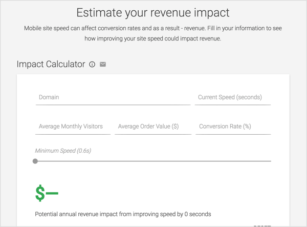 Run the Impact Calculator tool to discover how much potential revenue you're missing out on based on your blog's loading speed.