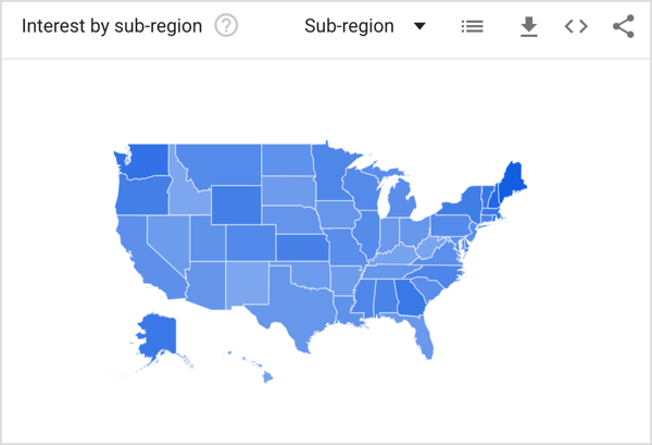 Google Trends shows you where your keyword has been searched for the most.