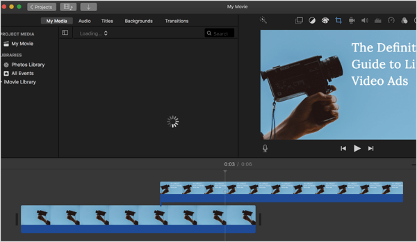 Use a video editing program like iMovie to create the video for your LinkedIn ad.