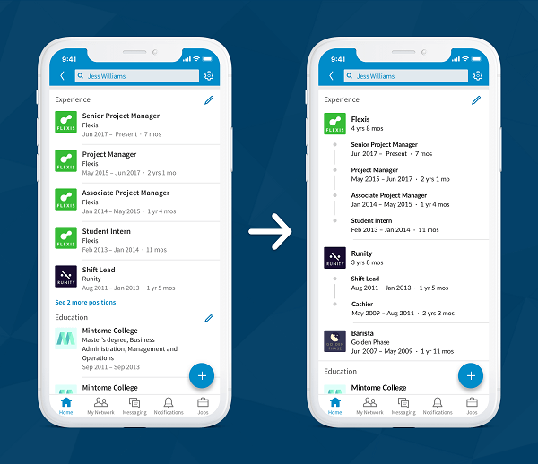 LinkedIn is rolling out a new way to highlight your career path in the experience section of your profile.