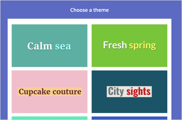 Choose a theme.