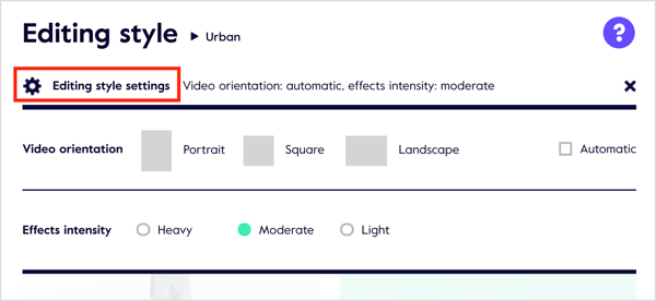 Click Editing Style Settings to see customization options.