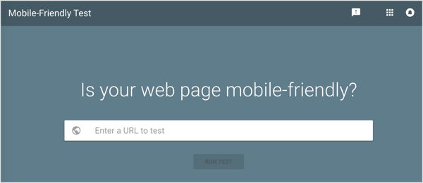 Plug your URL into the search field and click Run Test.