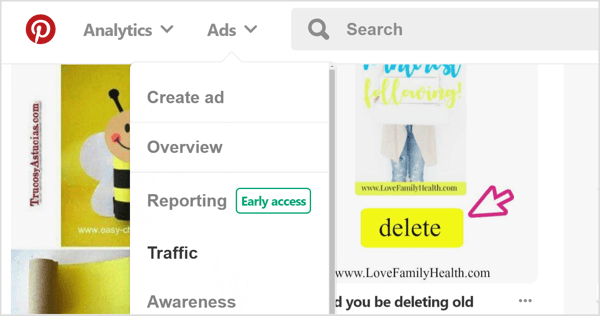 Click Ads in the top left and select Traffic.