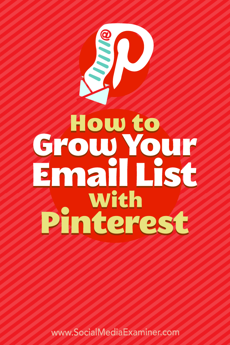 Want to get your Pinterest followers onto your email list? Discover how to promote your email opt-in via your Pinterest profile, boards, and pins.