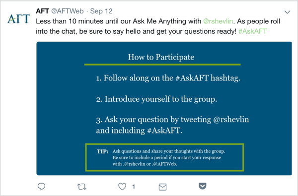 Twitter tweet with details about upcoming AMA.