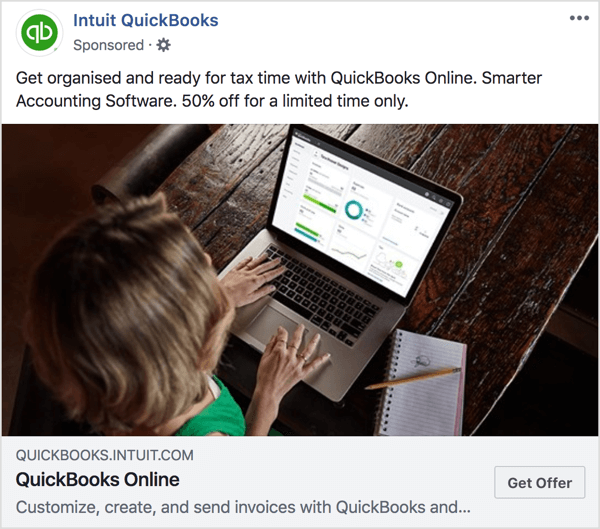 In this Intuit QuickBooks ad and landing page, notice the color tones and offer are consistent.