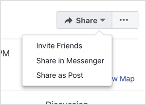 Promote your Facebook event by inviting friends and sharing it via Messenger and as a post.