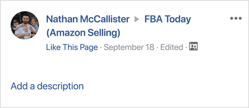 After you upload your Facebook group cover image, click Add a Description.