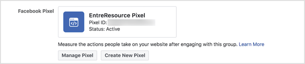 The ability to use the Facebook pixel with groups is a new feature in 2018.