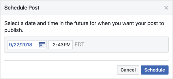 Facebook allows admins to schedule group posts, so you can plan these promotions in advance.
