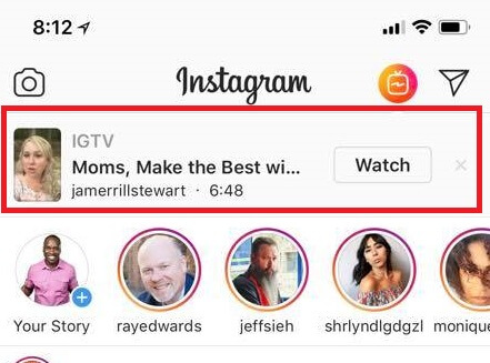 Instagram fügt Benachrichtigungen für IGTV-Videos hinzu.