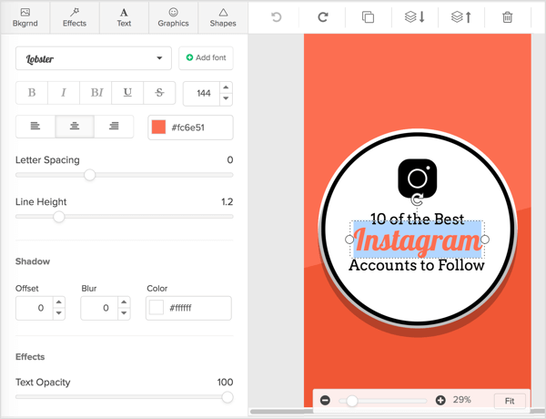 Double-click on any text elements in your Snappa design to add or change text.